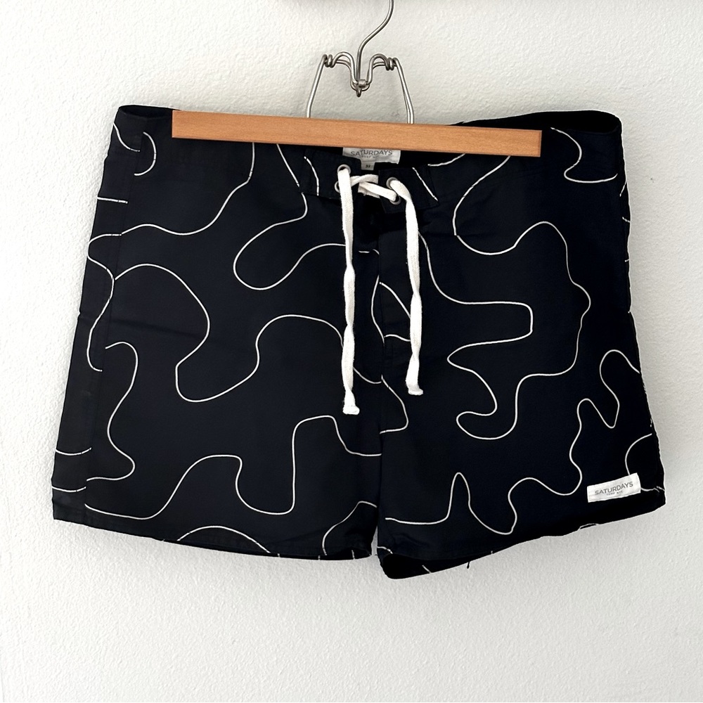Saturdays NYC Mountain Print Swim Trunks